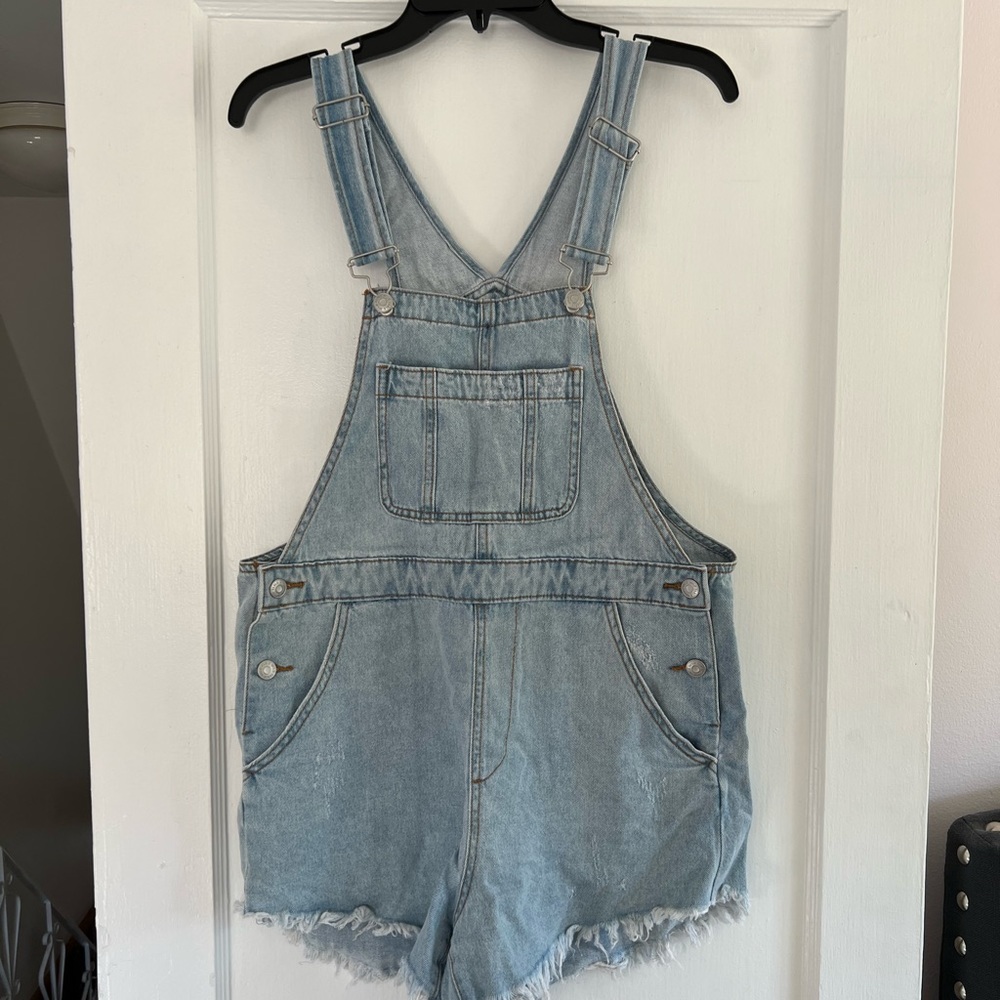 Light Blue Denim Women’s Short Overalls